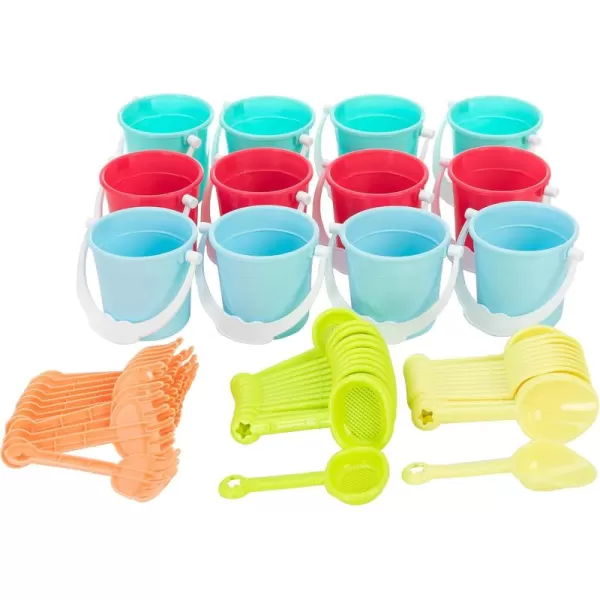 JOYIN Beach Sand Bucket and Shovel Set 12 Sets for Kids Party Favor 3quot Mini Beach and Sand Toys  Use for Sand Molds at The Sandbox