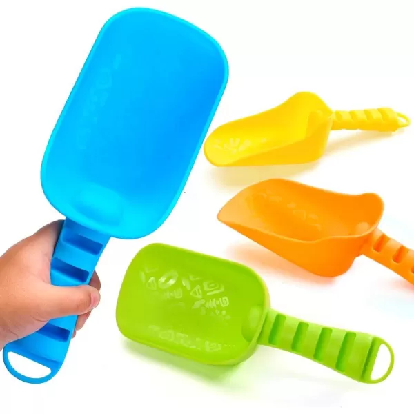 Sloosh Beach Sand Shovels for Kids  4 Packs Shovels Colorful Scoops Travel Sand Toys for Toddlers Kids Outdoor Digging Play Heavy Duty Plastic Garden Planting Shovels Spades Sets Sandbox Toys