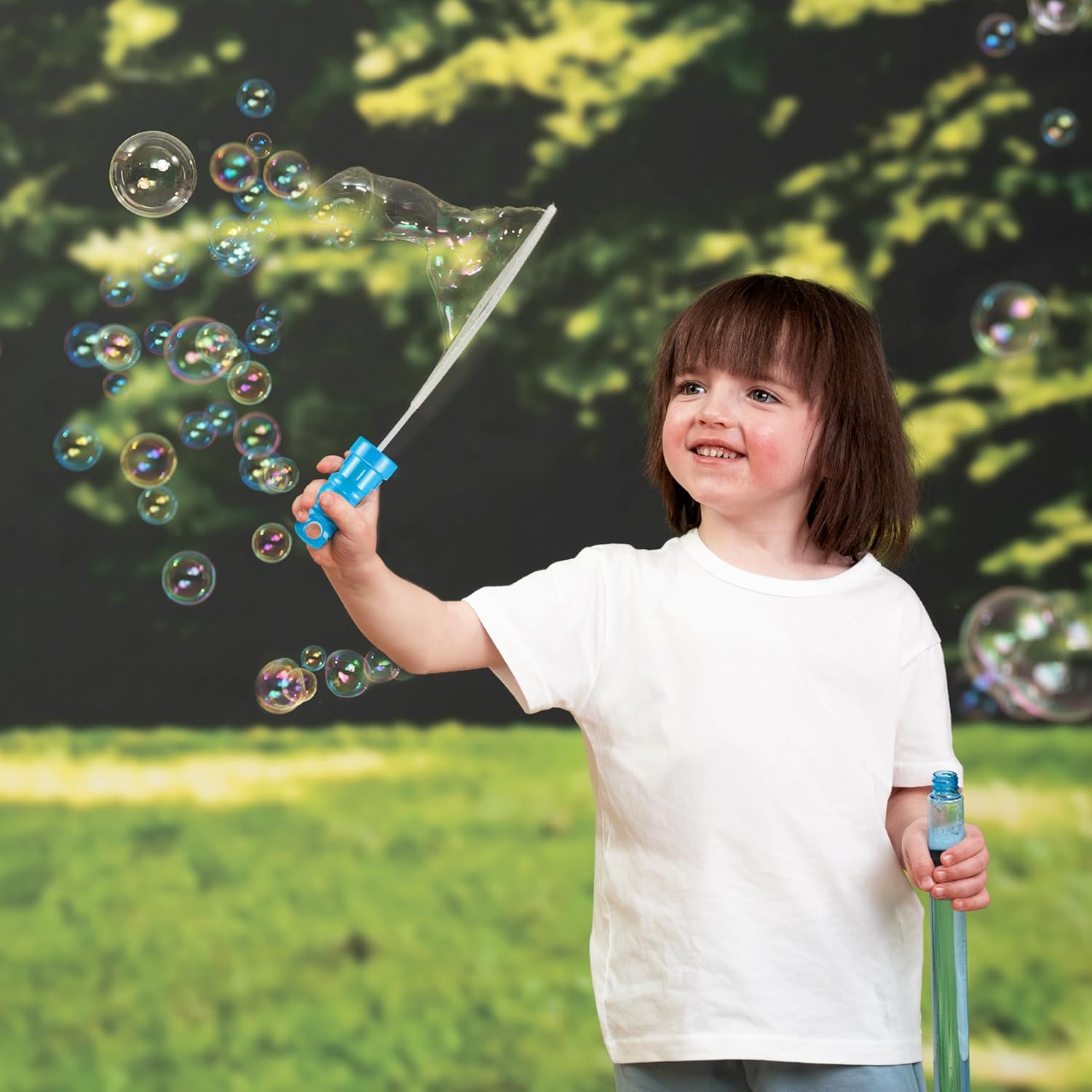 JOYIN 24 Pack 10 mid Bubble Wands Assortment 6 Colors Bubble Wands 3 OZ Party Favors Kids Summer Toys Outdoor Play Toys Games Christmas Birthday Party