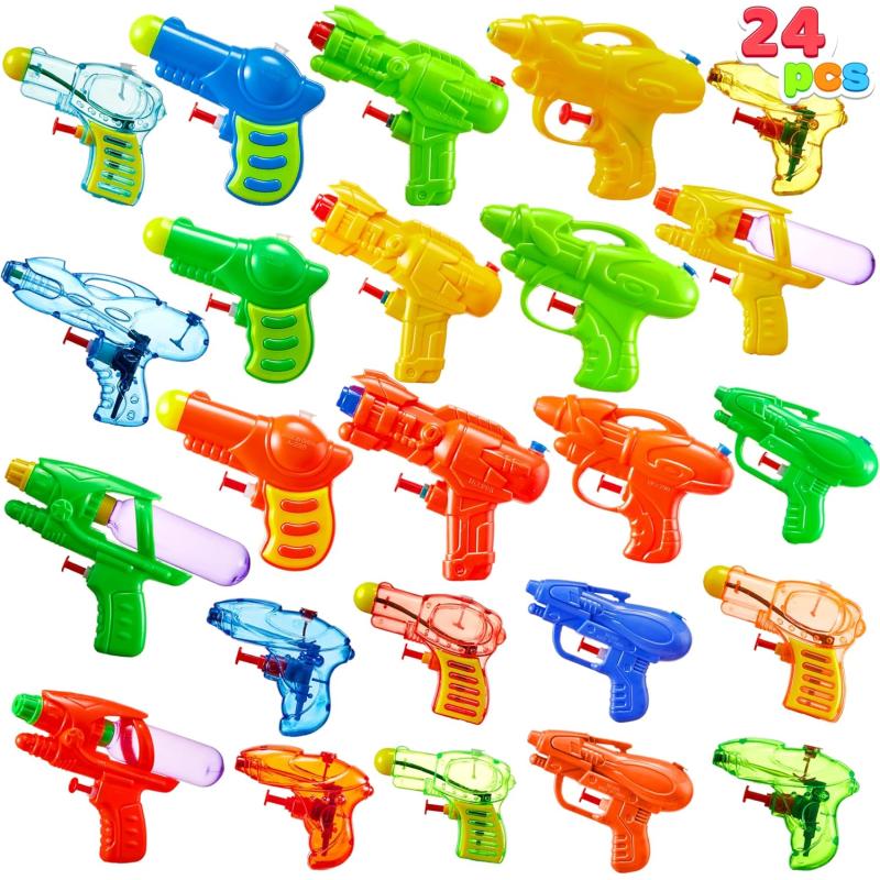 Sloosh 24 Packs Water Gun Party Favors Assorted Colors Mini Water Blasters Summer Squirt Soaker Water Fighting Beach Pool Toys for Kids