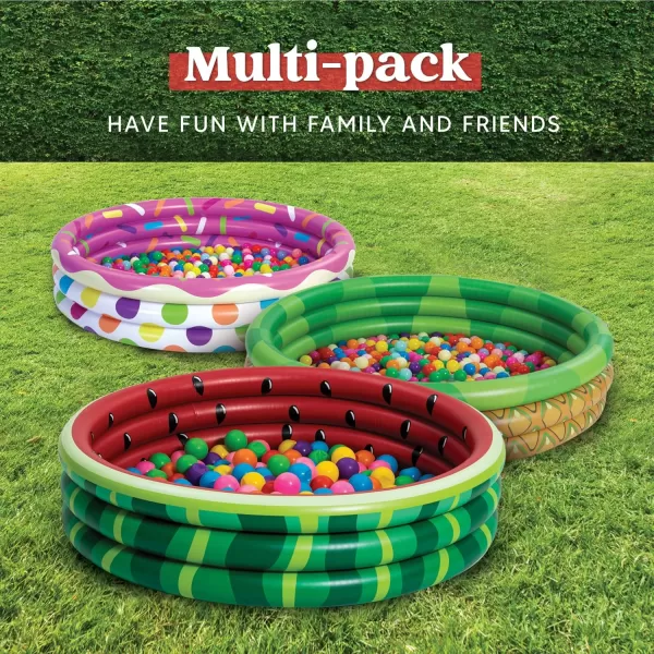 3 Pack 45quot X 10quot Inflatable Kiddie Pools Watermelon ampamp Pineapple ampamp Cupcake Swimming Pool for Kids Seasonal Merriment IndoorampampOutdoor Water Pool Baby Swimming Pool Pit Ball Pool