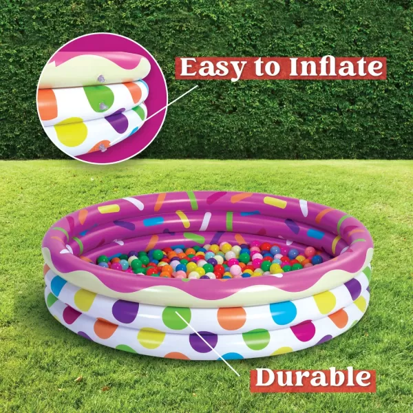 3 Pack 45quot X 10quot Inflatable Kiddie Pools Watermelon ampamp Pineapple ampamp Cupcake Swimming Pool for Kids Seasonal Merriment IndoorampampOutdoor Water Pool Baby Swimming Pool Pit Ball Pool
