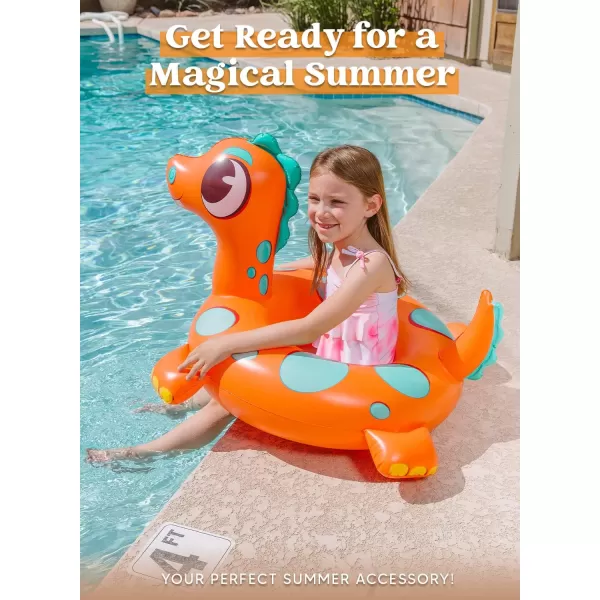 32quot 3 Pack Inflatable Pool Tubes Pool Floats Dinosaur ampamp Sea Turtle ampamp Dolphin Swimming Rings for Kids Swimming Pool Beach Summer Water Float Party Outdoor