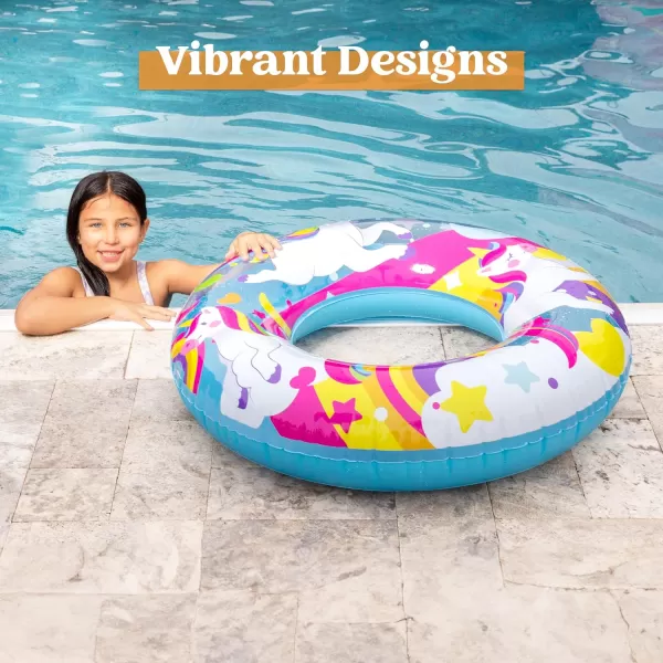 Inflatable Pool Floats with Glitters 325quot3 Pack Pool Floaties Tubes for Swimming Pool Kids Adults Beach Outdoor Party SuppliesAnimal