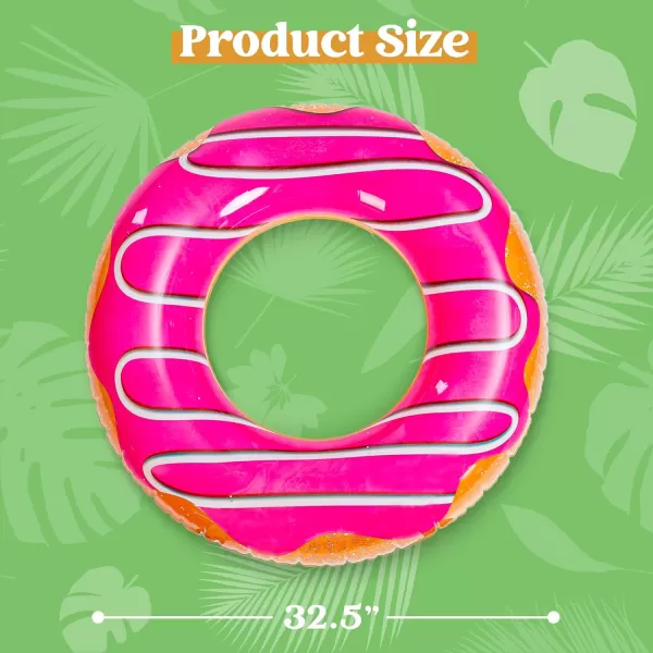 Inflatable Pool Floats with Glitters 325quot3 Pack Pool Floaties Tubes for Swimming Pool Kids Adults Beach Outdoor Party SuppliesDonut