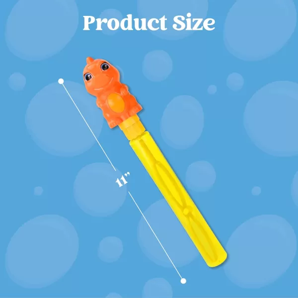 JOYIN 12 Pack 11 Bubble Wands Dinosaur with Rattles for Kids Summer Bubble Dinosaur Party Favors Supplies Outdoors Activity Birthday Easter Bubble Blower Toy