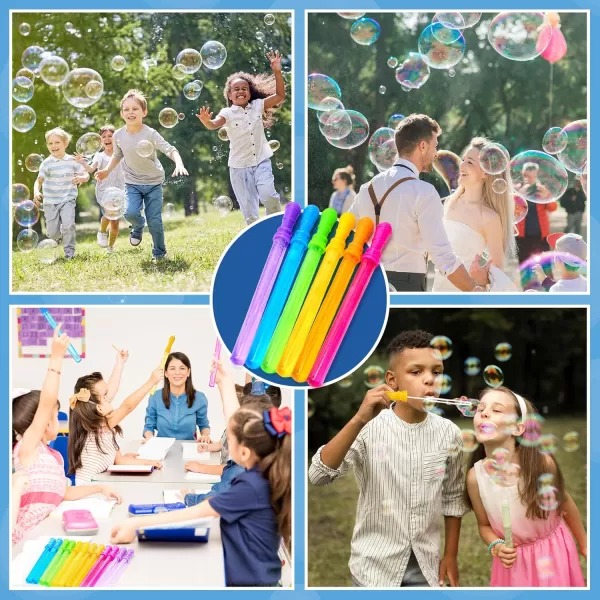 JOYIN 12 Packs 17 Giant Bubble Wands for Kids Toddlers Bubble Wand Bulk with 12 PCS Concentrated Bubble Solution for Summer Party Favors Outdoors Toys Easter Basket Stuffers Birthday Gift