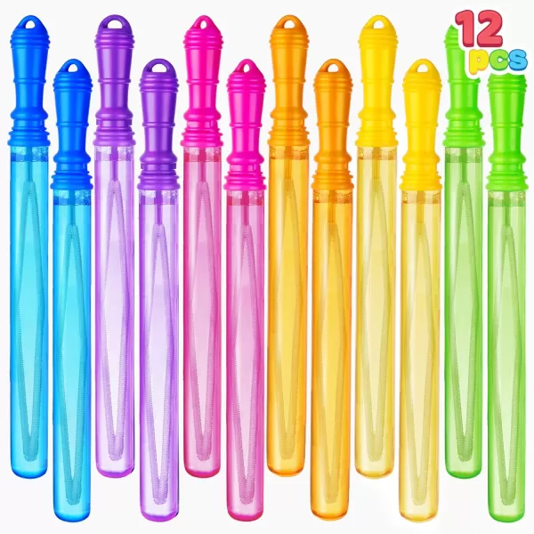 JOYIN 12 Packs 17 Giant Bubble Wands for Kids Toddlers Bubble Wand Bulk with 12 PCS Concentrated Bubble Solution for Summer Party Favors Outdoors Toys Easter Basket Stuffers Birthday Gift