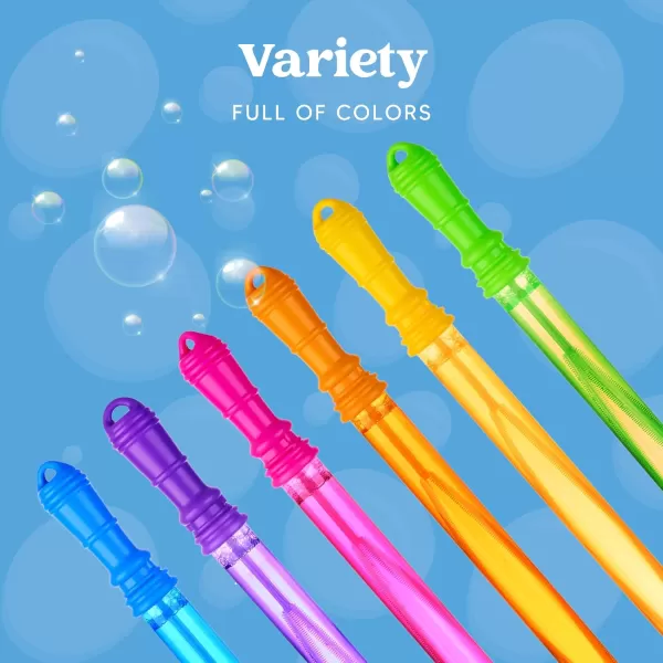 JOYIN 12 Packs 17 Giant Bubble Wands for Kids Toddlers Bubble Wand Bulk with 12 PCS Concentrated Bubble Solution for Summer Party Favors Outdoors Toys Easter Basket Stuffers Birthday Gift