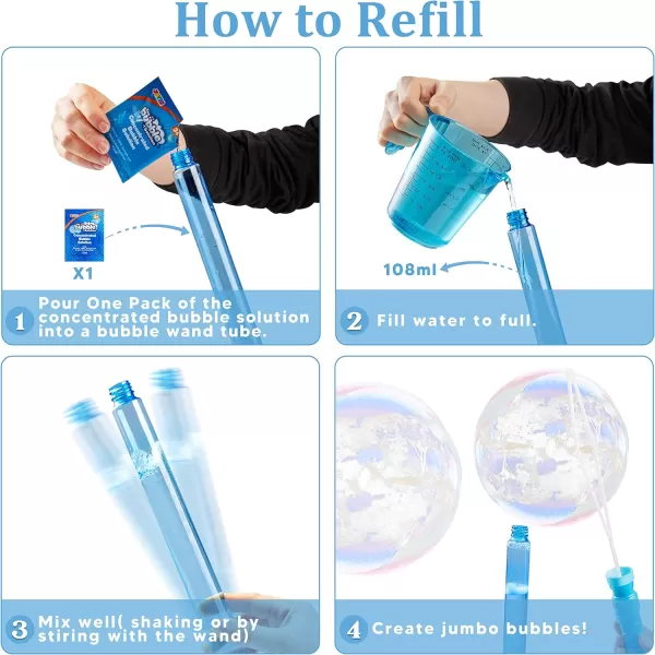 JOYIN 146quot Big Bubble Wand Set18 Pack 9 Colour with Concentrated Bubble Solution Refills Giant Bubble Wands Toy for Kids Birthday Summer Toy Party Favors Outdoor Activity Bathroom Bath Toys