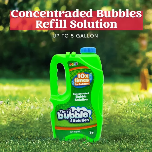 JOYIN 2 Bottles Bubbles Refill Solutions 64oz up to 5 Gallon Big Bubble Solution 64 OZ Concentrated Bubble Solution for Bubble Machine Gun Wand Refill Fluid Summer Easter Toys RedPurpleGreen