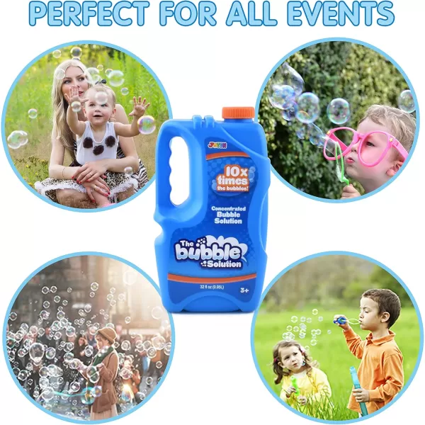 JOYIN 2 Bottles Bubbles Refill Solutions 64oz up to 5 Gallon Big Bubble Solution 64 OZ Concentrated Bubble Solution for Bubble Machine Gun Wand Refill Fluid Summer Easter Toys RedPurpleBlue