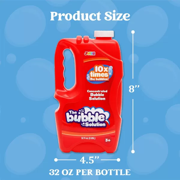 JOYIN 2 Bottles Bubbles Refill Solutions 64oz up to 5 Gallon Big Bubble Solution 64 OZ Concentrated Bubble Solution for Bubble Machine Gun Wand Refill Fluid Summer Easter Toys RedPurpleRedpurple