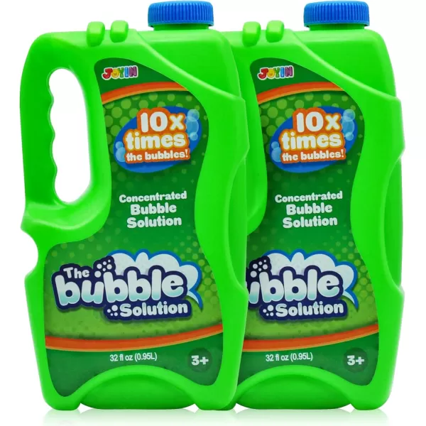 JOYIN 2 Bottles Bubbles Refill Solutions 64oz up to 5 Gallon Big Bubble Solution 64 OZ Concentrated Bubble Solution for Bubble Machine Gun Wand Refill Fluid Summer Easter Toys RedPurpleGreen