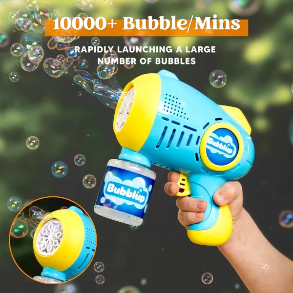 JOYIN 2 Packs Light Up Bubble Guns with 4 Bottles Bubble Refill Solution 10 Holes Automatic Bubble Gun Machine for Kids Adults Summer Toys Party Favors Easter Basket Stuffers Birthday GiftGreen Yellow  Blue Yellow