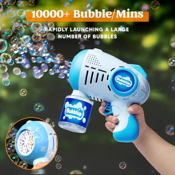 JOYIN 2 Packs Light Up Bubble Guns with 4 Bottles Bubble Refill Solution 10 Holes Automatic Bubble Gun Machine for Kids Adults Summer Toys Party Favors Easter Basket Stuffers Birthday GiftGreen  Blue