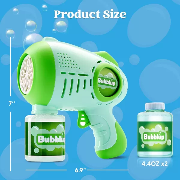 JOYIN 2 Packs Light Up Bubble Guns with 4 Bottles Bubble Refill Solution 10 Holes Automatic Bubble Gun Machine for Kids Adults Summer Toys Party Favors Easter Basket Stuffers Birthday GiftGreen  Blue