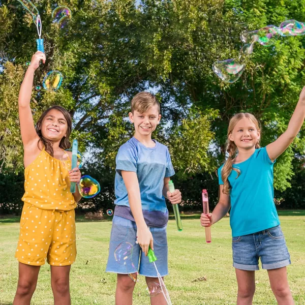JOYIN 24 Pack 10 mid Bubble Wands Assortment 6 Colors Bubble Wands 3 OZ Party Favors Kids Summer Toys Outdoor Play Toys Games Christmas Birthday Party