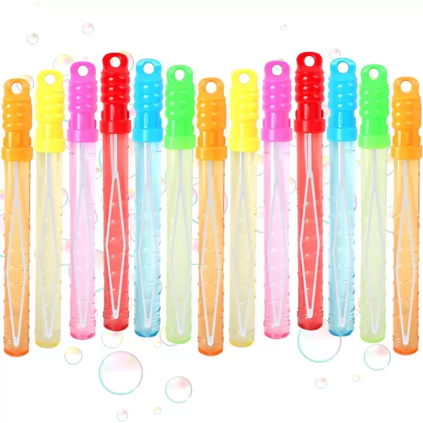 JOYIN 24 Pack 10 mid Bubble Wands Assortment 6 Colors Bubble Wands 3 OZ Party Favors Kids Summer Toys Outdoor Play Toys Games Christmas Birthday Party