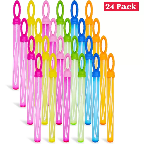 JOYIN 24 Pack 146 Big Bubble Wands Bulk 2 Dozen for Summer Toy OutdoorIndoor Activity Use Easter Bubbles Party Favors Supplies for KidsLeaf