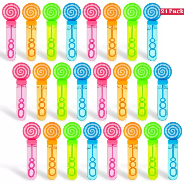 JOYIN 24 Pack Mini Bubble Wands for Themed Birthday Wedding Bubble Maker Toys for Kids Summer Gifts Bubbles Fun Toys