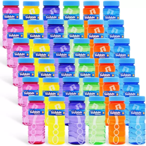 JOYIN 24 Pcs Bubble Bottles with Wand Assortment for Kids 4oz Blow Bubbles Solution Novelty Summer Toy Party Favors Birthday Outdoor ampamp Indoor Activity