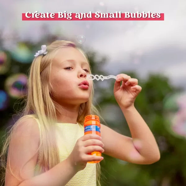 JOYIN 24 Pcs Bubble Bottles with Wand Assortment for Kids 4oz Blow Bubbles Solution Novelty Summer Toy Party Favors Birthday Outdoor ampamp Indoor Activity