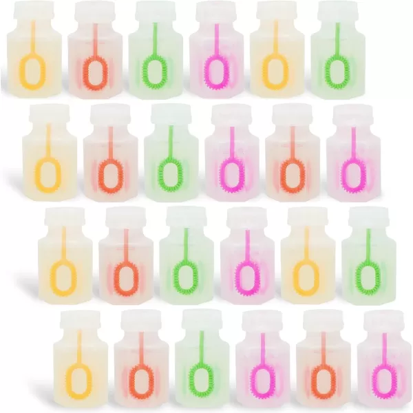JOYIN 24 Pcs Mini Bubble Wands Assortment Party Favors Toys for Kids Child Summer Gifts Bubbles Fun ToysWedding Bath TimeSummer Outdoor Gifts for Girls BoysTransparent