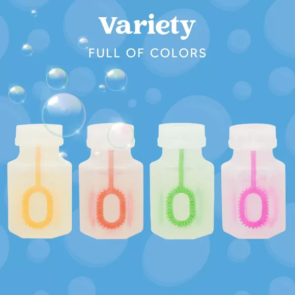 JOYIN 24 Pcs Mini Bubble Wands Assortment Party Favors Toys for Kids Child Summer Gifts Bubbles Fun ToysWedding Bath TimeSummer Outdoor Gifts for Girls BoysTransparent