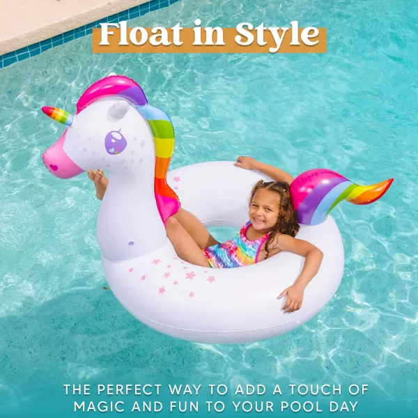 JOYIN 2Pack Flamingo Unicorn Pool Float  Fun Beach Floaties Inflatable Swimming Pool Tubes Party Toys Lake Beach Floaty Swim Rings Summer Pool Raft Lounger for Adults ampamp Kids