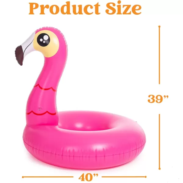 JOYIN 2Pack Flamingo Unicorn Pool Float  Fun Beach Floaties Inflatable Swimming Pool Tubes Party Toys Lake Beach Floaty Swim Rings Summer Pool Raft Lounger for Adults ampamp Kids