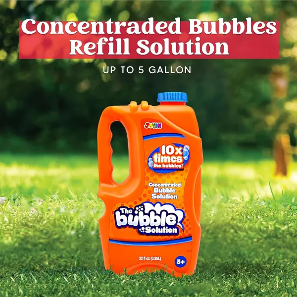JOYIN 32 oz Bubble Solution Refills Close to 1L 25 Gallon Big Bubble Solution Bubble Concentrated for Easter Bubbles Bubble Machine Bubble Gun Bubble Wands Bubble Mower Bubble Juice RefillsOrange
