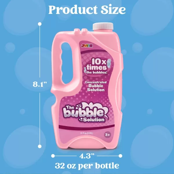JOYIN 32 oz Bubble Solution Refills Close to 1L 25 Gallon Big Bubble Solution Bubble Concentrated for Easter Bubbles Bubble Machine Bubble Gun Bubble Wands Bubble Mower Bubble Juice RefillsPink