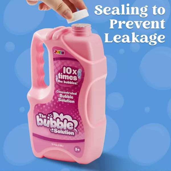 JOYIN 32 oz Bubble Solution Refills Close to 1L 25 Gallon Big Bubble Solution Bubble Concentrated for Easter Bubbles Bubble Machine Bubble Gun Bubble Wands Bubble Mower Bubble Juice RefillsPink