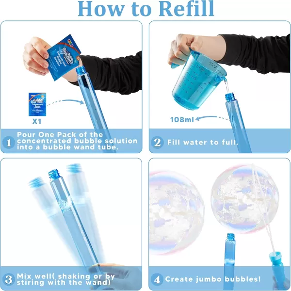 JOYIN 45 Packs Big Bubble Wand Set with Concentrated Bubble Solution Refills 146quot 9 Colors Giant Bubble Wands for Summer Toy Party Favors Kids Birthday Pool Indoor and Outdoor Activities