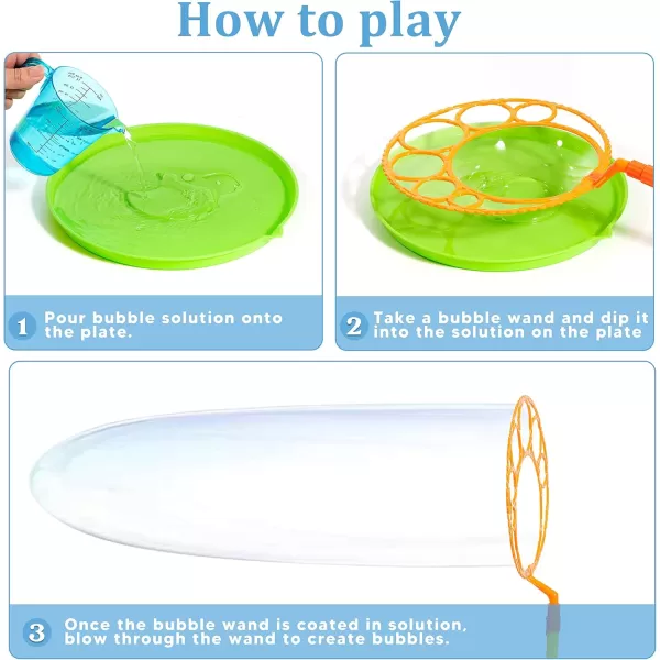 JOYIN Big Bubble Wands Set Bulk for Kids Summer Outdoor Activity Party Favors 18 Pcs Giant Bubble Maker with Tray 12quot Large 6 Pcs Bubble Solution Suitable for All Age PeopleLuxury
