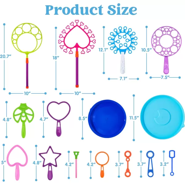 JOYIN Big Bubble Wands Set Bulk for Kids Summer Outdoor Activity Party Favors 18 Pcs Giant Bubble Maker with Tray 12quot Large 6 Pcs Bubble Solution Suitable for All Age PeopleRegular