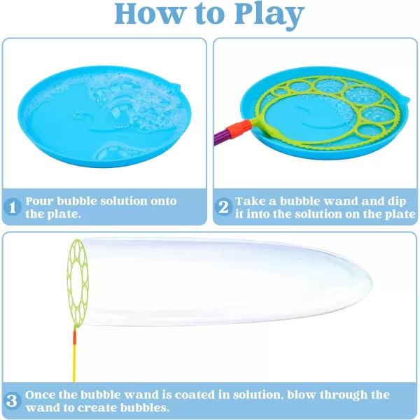 JOYIN Big Bubble Wands Set Bulk for Kids Summer Outdoor Activity Party Favors 18 Pcs Giant Bubble Maker with Tray 12quot Large 6 Pcs Bubble Solution Suitable for All Age PeopleRegular