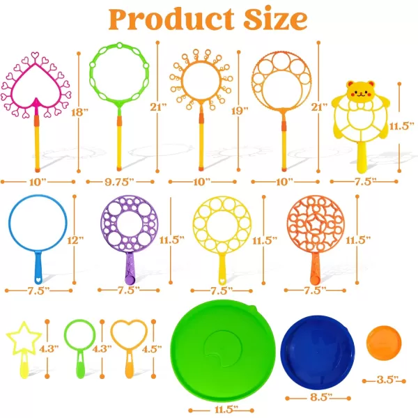 JOYIN Big Bubble Wands Set Bulk for Kids Summer Outdoor Activity Party Favors 18 Pcs Giant Bubble Maker with Tray 12quot Large 6 Pcs Bubble Solution Suitable for All Age PeopleLuxury