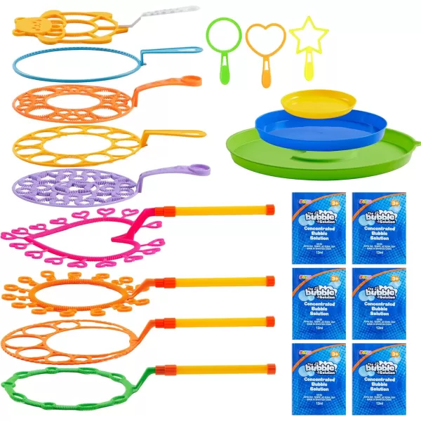 JOYIN Big Bubble Wands Set Bulk for Kids Summer Outdoor Activity Party Favors 18 Pcs Giant Bubble Maker with Tray 12quot Large 6 Pcs Bubble Solution Suitable for All Age PeopleLuxury