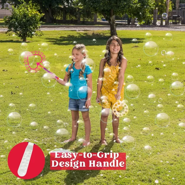 JOYIN Big Bubble Wands Set Bulk for Kids Summer Outdoor Activity Party Favors 18 Pcs Giant Bubble Maker with Tray 12quot Large 6 Pcs Bubble Solution Suitable for All Age PeopleVarious