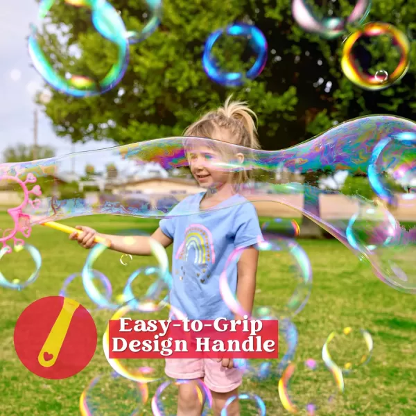 JOYIN Big Bubble Wands Set Bulk for Kids Summer Outdoor Activity Party Favors 18 Pcs Giant Bubble Maker with Tray 12quot Large 6 Pcs Bubble Solution Suitable for All Age PeopleLuxury