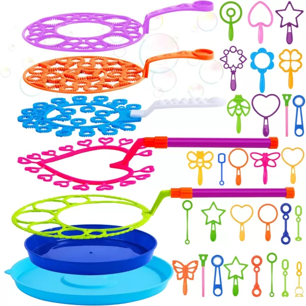 JOYIN Big Bubble Wands Set Bulk for Kids Summer Outdoor Activity Party Favors 18 Pcs Giant Bubble Maker with Tray 12quot Large 6 Pcs Bubble Solution Suitable for All Age PeopleRegular
