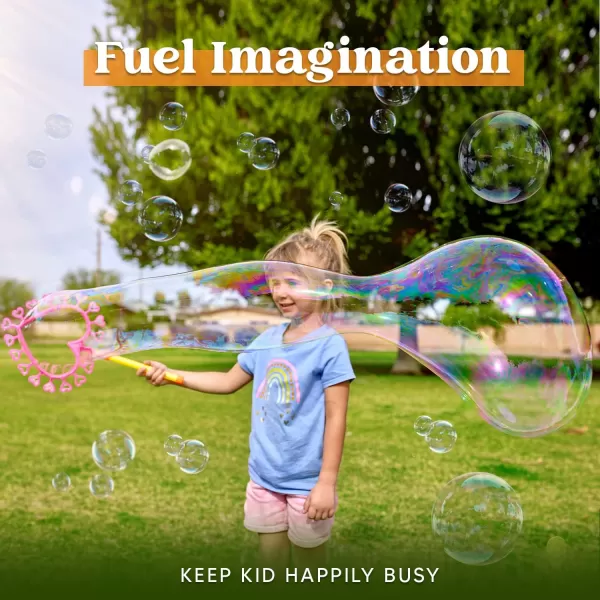 JOYIN Big Bubble Wands Set Bulk for Kids Summer Outdoor Activity Party Favors 18 Pcs Giant Bubble Maker with Tray 12quot Large 6 Pcs Bubble Solution Suitable for All Age PeopleAssorted