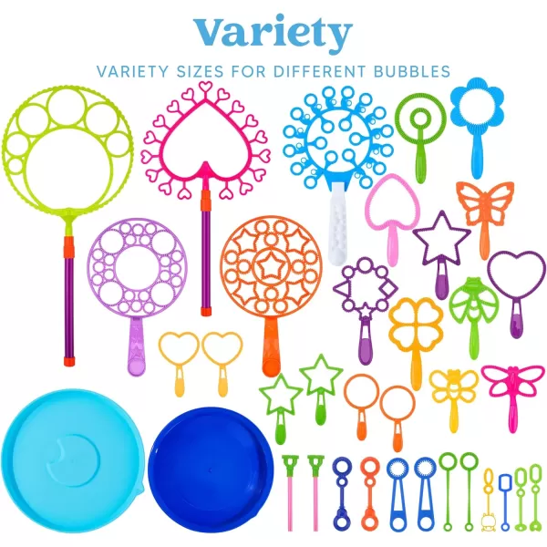 JOYIN Big Bubble Wands Set Bulk for Kids Summer Outdoor Activity Party Favors 18 Pcs Giant Bubble Maker with Tray 12quot Large 6 Pcs Bubble Solution Suitable for All Age PeopleRegular
