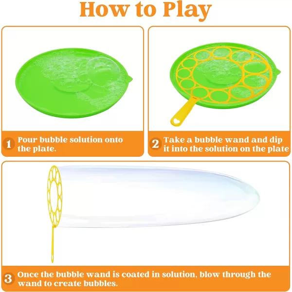 JOYIN Big Bubble Wands Set Bulk for Kids Summer Outdoor Activity Party Favors 18 Pcs Giant Bubble Maker with Tray 12quot Large 6 Pcs Bubble Solution Suitable for All Age PeopleAssorted