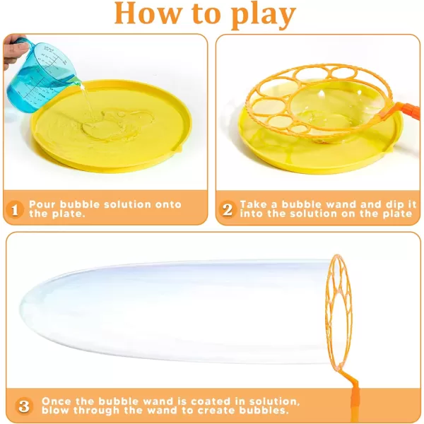 JOYIN Big Bubble Wands Set Bulk for Kids Summer Outdoor Activity Party Favors 18 Pcs Giant Bubble Maker with Tray 12quot Large 6 Pcs Bubble Solution Suitable for All Age PeopleClassic