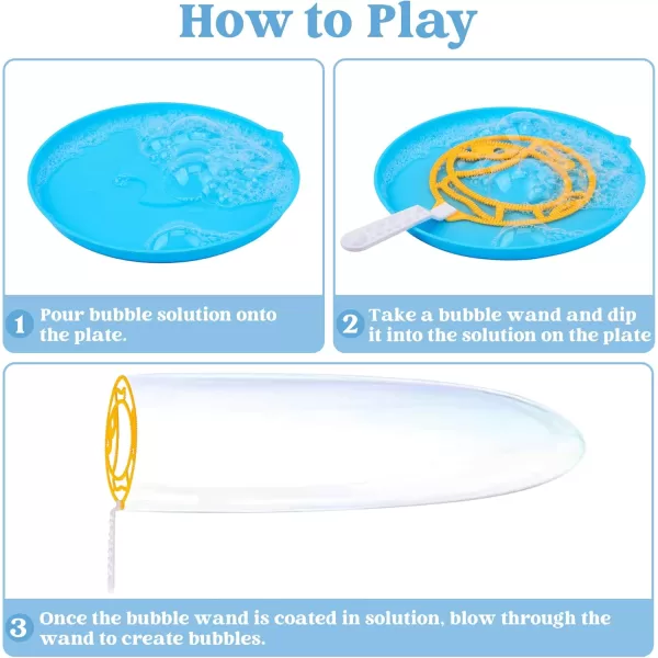 JOYIN Big Bubble Wands Set Bulk for Kids Summer Outdoor Activity Party Favors 18 Pcs Giant Bubble Maker with Tray 12quot Large 6 Pcs Bubble Solution Suitable for All Age PeopleVarious