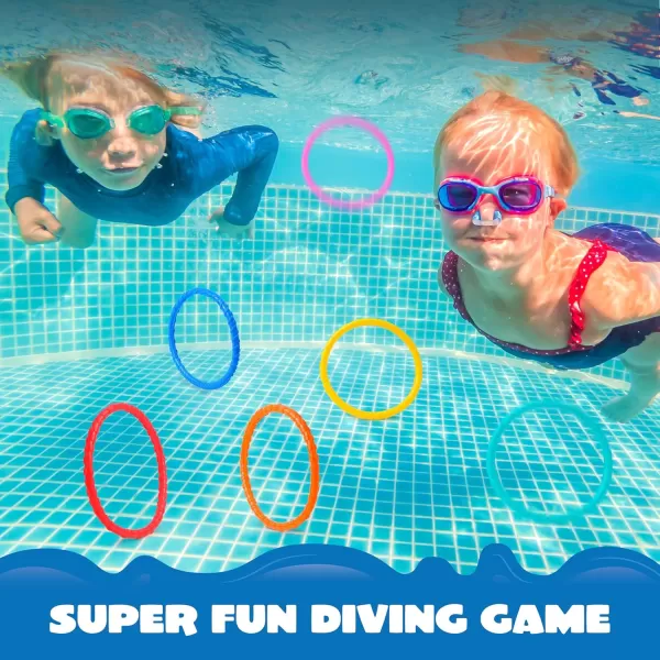 JOYIN Diving Sticks Pool Toys 8 Pcs Underwater Training Pool Dive Stick for Kids Colorful Swimming Toy Sinking Throwing Sticks for Kids Gifts Summer Swim Training Water Fun Pool GamesSticksDiving Circles