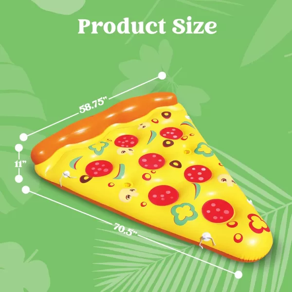 JOYIN Giant Inflatable Pizza Slice Pool Float Fun Pool Floaties Swim Party Toy Summer Pool Raft 1 Pack Extra Large with Cup Holders